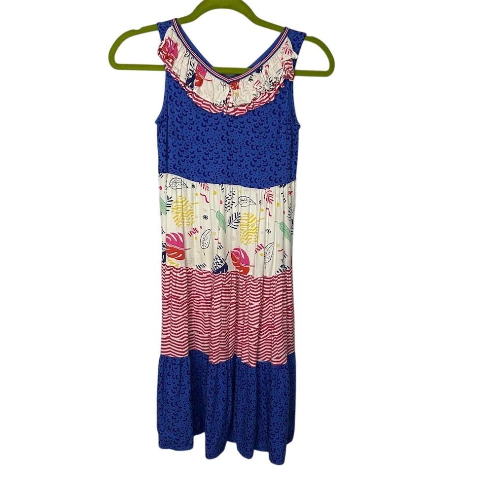 Marks & Spencer M&S Girls' Multicolor Tiered Sundress 8-9 Years Summer FLAW
